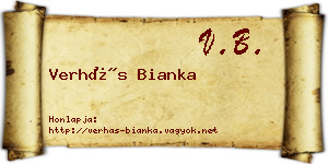 Verhás Bianka névjegykártya